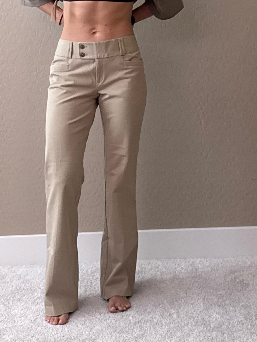 Two Women's Bootcut Pants in Khaki/Tan